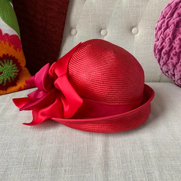 Christine A. Moore Accessories - Christine A. Moore New York Red Kentucky Derby Easter Flower Hat Chic